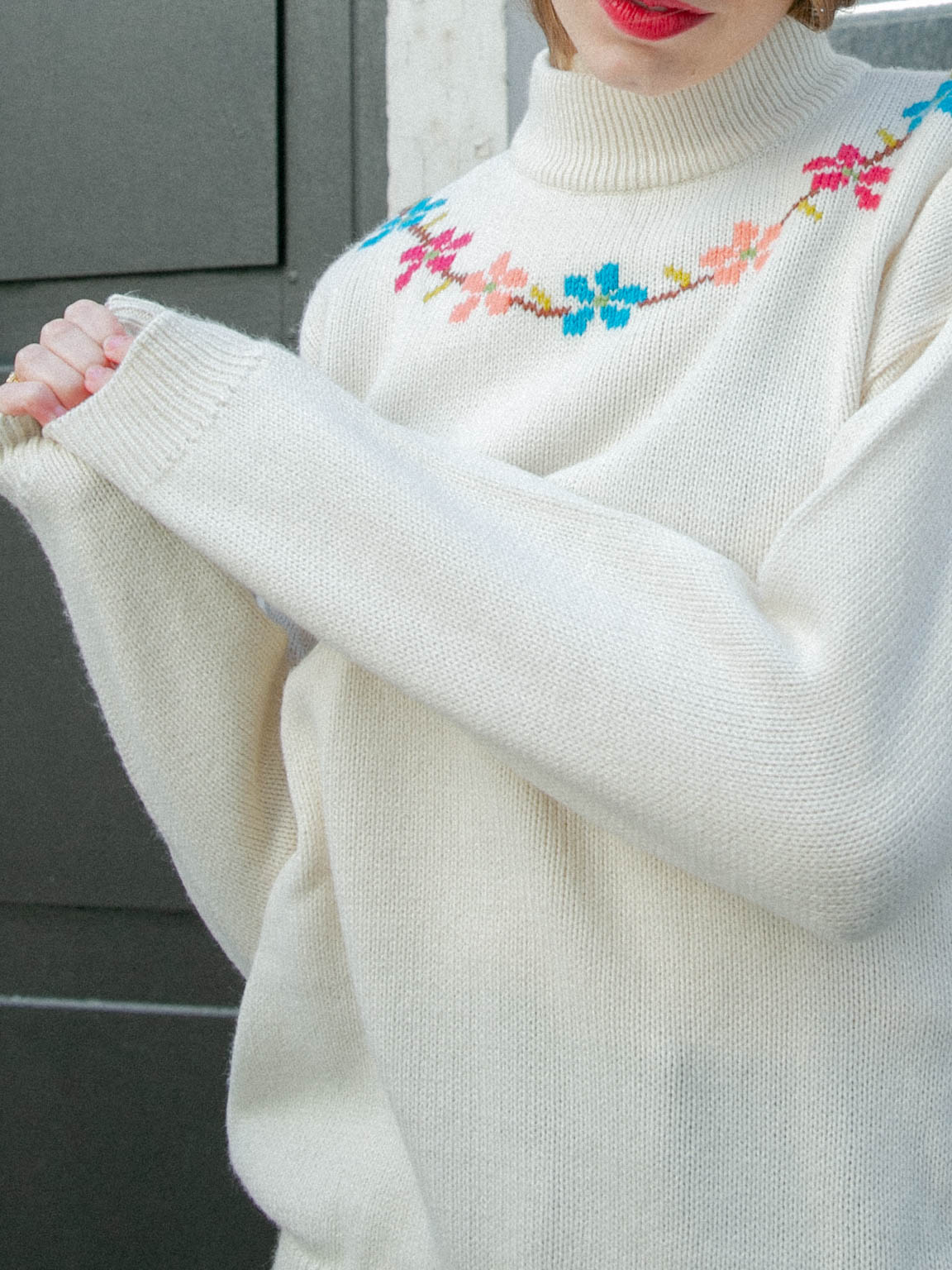 Vintage floral collar jumper