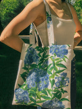 将图片加载到图库查看器，Tote Bag Motif Fleurs Bleues
