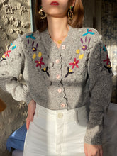 将图片加载到图库查看器，Vintage light grey cardigan
