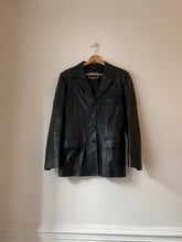 Charger l&#39;image dans la galerie, Vintage black leather blazer
