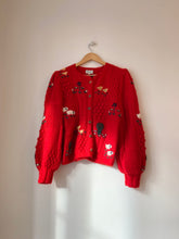 Charger l&#39;image dans la galerie, Vintage mohair red cardigan
