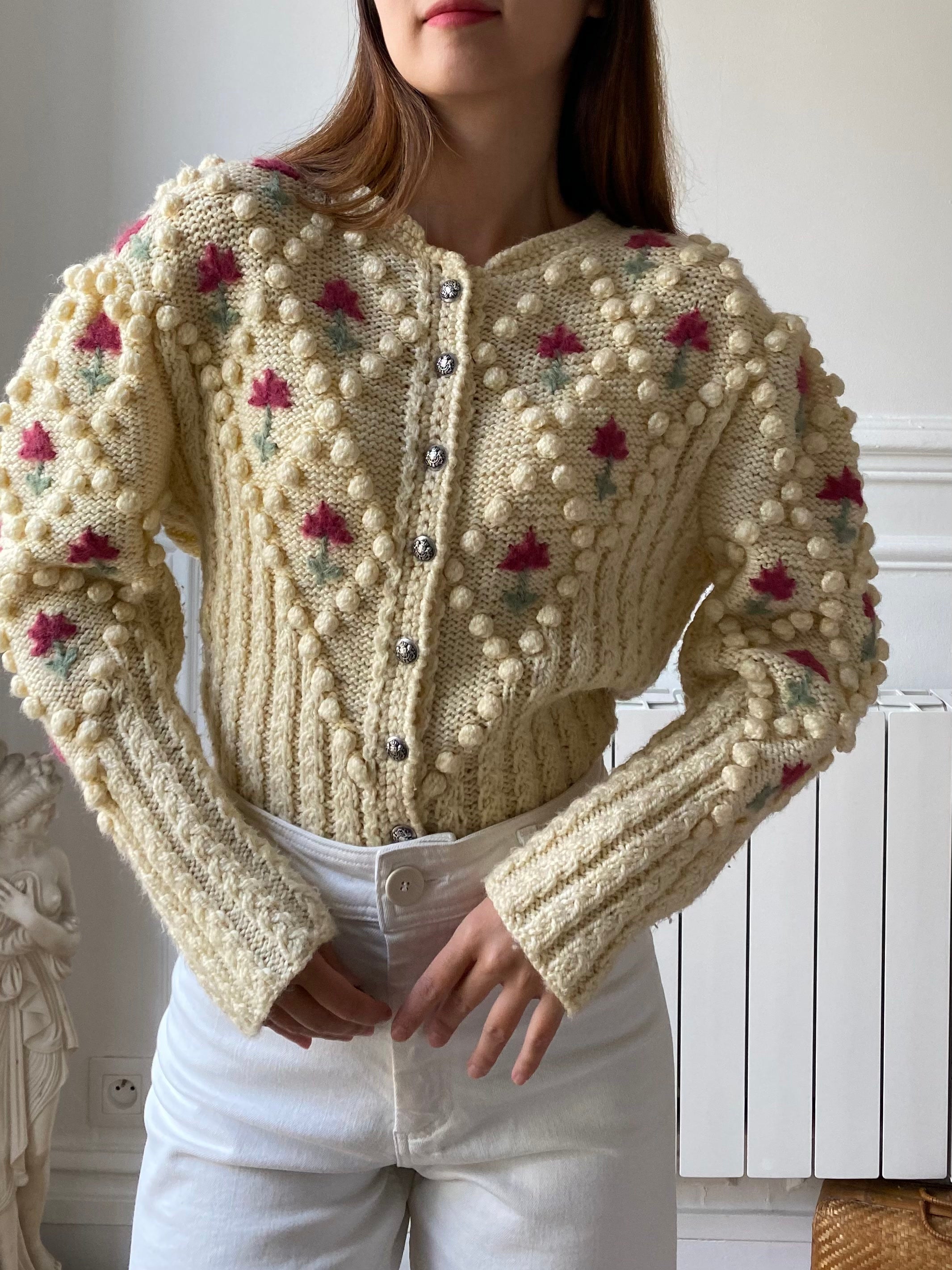 Cardigan autrichien floral