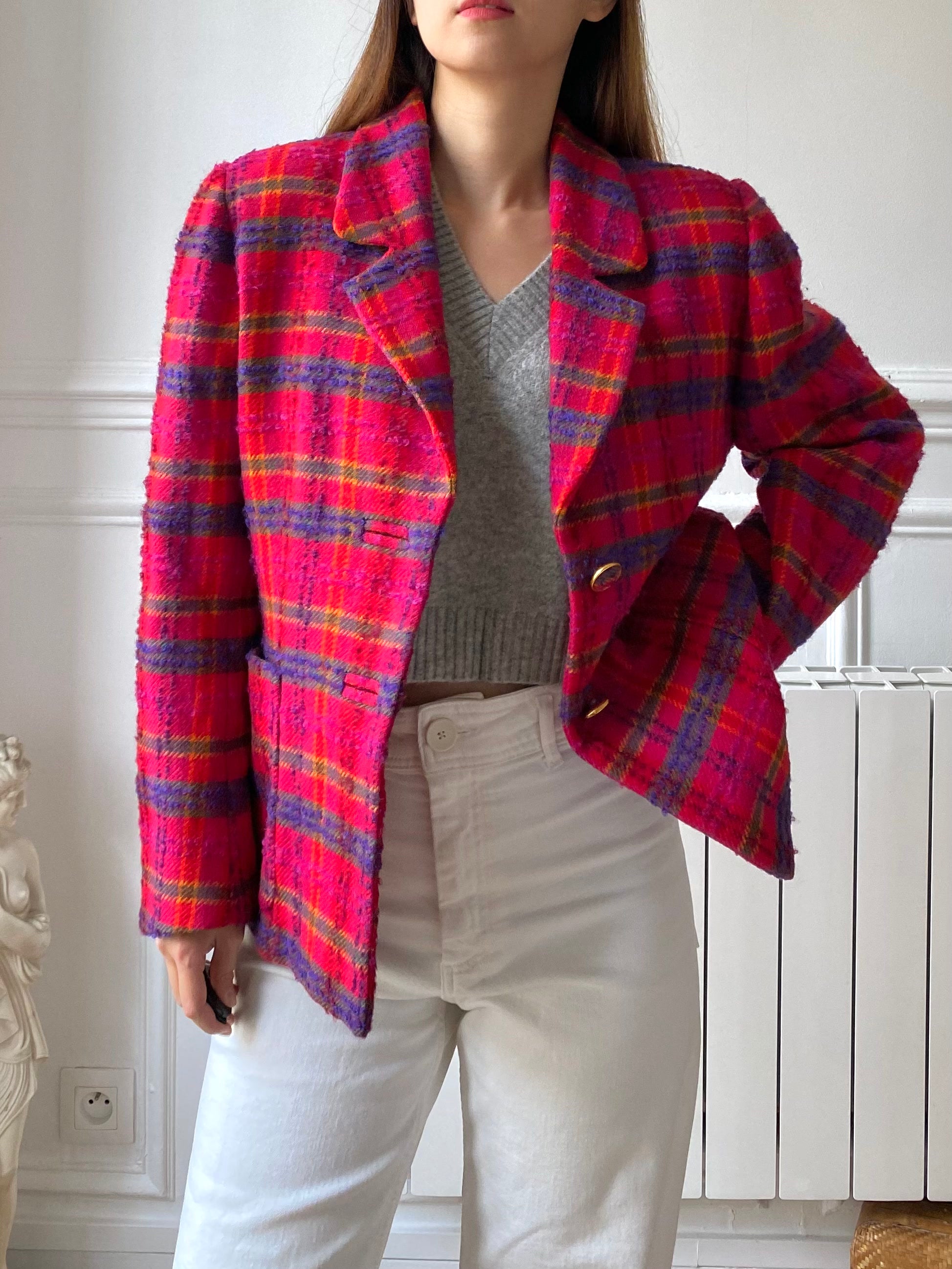 Blazer tweed fushia 70s