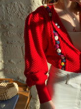 将图片加载到图库查看器，Vintage Tyrol red cardigan
